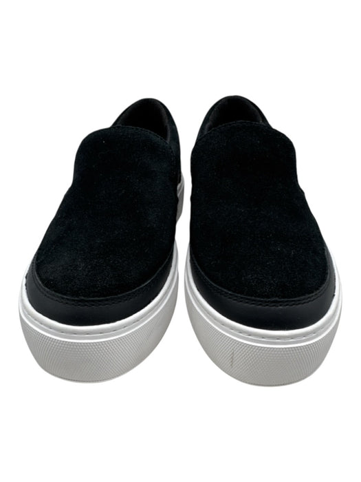 Ugg Shoe Size 6.5 Black & White Suede Upper Round Toe Slip On Platform Sneakers Black & White / 6.5