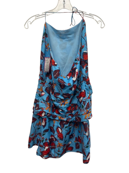 Derek Lam 10 Crosby Size 8 Blue, Red & Orange Cotton & Silk Botanical Dress Blue, Red & Orange / 8