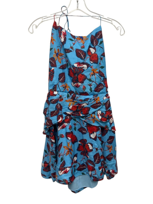 Derek Lam 10 Crosby Size 8 Blue, Red & Orange Cotton & Silk Botanical Dress Blue, Red & Orange / 8