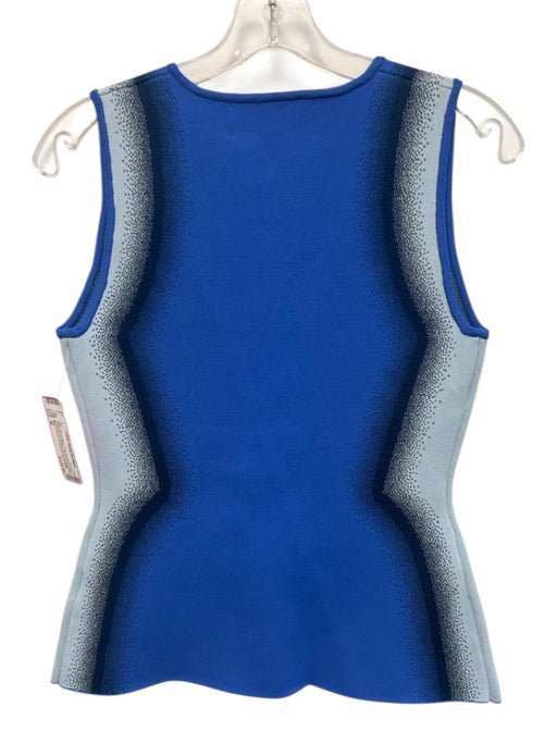 PH5 Size M Mixed Blues Viscose Blend Knit Gradient Sleeveless Tie Front Top Mixed Blues / M
