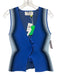 PH5 Size M Mixed Blues Viscose Blend Knit Gradient Sleeveless Tie Front Top Mixed Blues / M