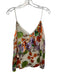 Alice + Olivia Size L White, Orange & Multi Print Silk Blend Spaghetti Strap Top White, Orange & Multi Print / L