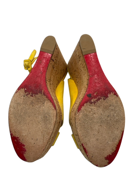 Christian Louboutin Shoe Size 37 Yellow Leather Upper Criss Cross Sandals Yellow / 37