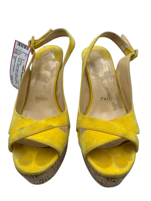 Christian Louboutin Shoe Size 37 Yellow Leather Upper Criss Cross Sandals Yellow / 37