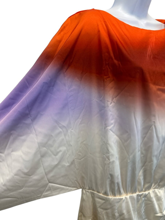 Baobab Size L Orange, Purple & White Polyester Blend Ombre One Sleeve Dress Orange, Purple & White / L
