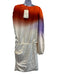 Baobab Size L Orange, Purple & White Polyester Blend Ombre One Sleeve Dress Orange, Purple & White / L