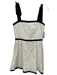 Alice + Olivia Size s / 4 White & Black Linen Blend Contrast Trim Mini Dress White & Black / s / 4