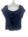 Alice + Olivia Size XS Navy Blue Cotton Embroidered Lace Off Shoulder Top Navy Blue / XS
