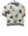 Calypso St. Barth Size M Cream White & Multi Linen & Rayon Short Sleeve Top Cream White & Multi / M
