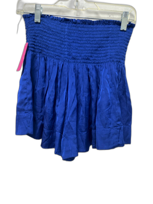Koch Size S Cobalt Blue Cotton & Polyester High Waist Smocked Top Pull On Shorts Cobalt Blue / S
