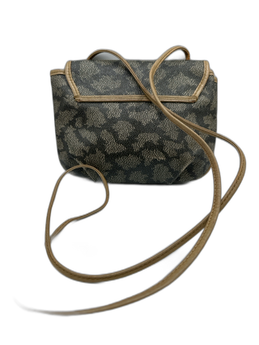 Yves Saint Laurent Brown & Beige PVC & Leather Animal Print Snap Button Bag Brown & Beige / XS