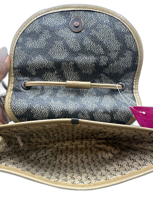 Yves Saint Laurent Brown & Beige PVC & Leather Animal Print Snap Button Bag Brown & Beige / XS