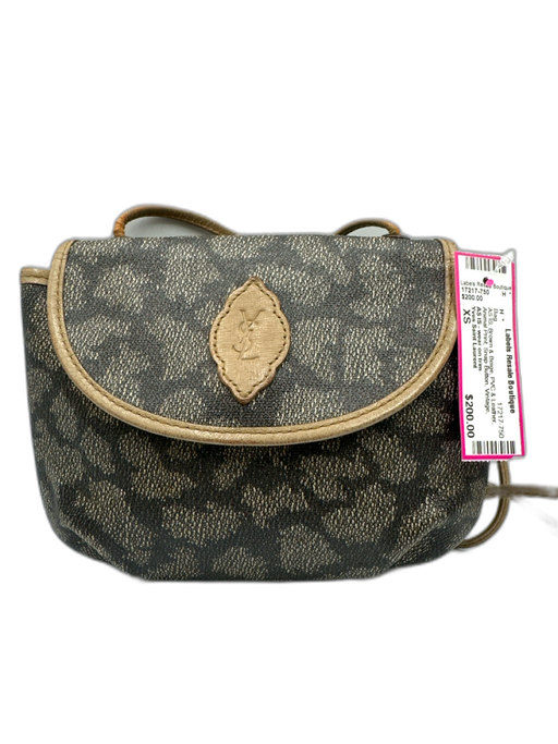 Yves Saint Laurent Brown & Beige PVC & Leather Animal Print Snap Button Bag Brown & Beige / XS