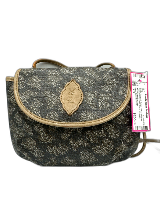 Yves Saint Laurent Brown & Beige PVC & Leather Animal Print Snap Button Bag Brown & Beige / XS