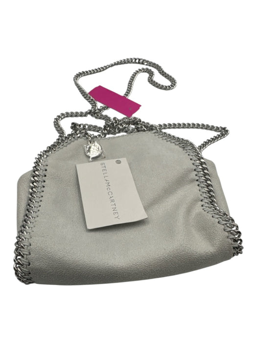 Stella McCartney Pearl Gray Faux Leather Magnetic Closure Chain Strap Bag Pearl Gray / XS
