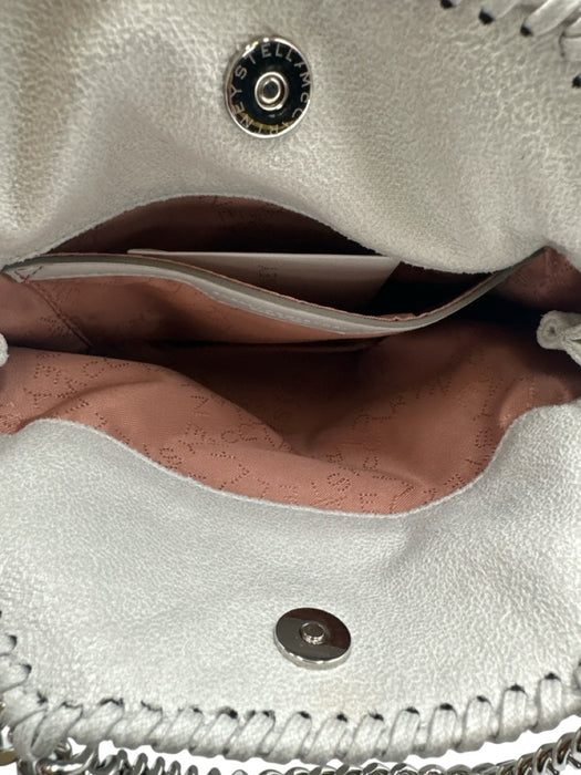 Stella McCartney Pearl Gray Faux Leather Magnetic Closure Chain Strap Bag Pearl Gray / XS