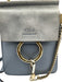 Chloe Dusty Blue Leather Suede Detail Gold Tone Hardware Ring Detail Bag Dusty Blue / Mini