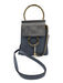 Chloe Dusty Blue Leather Suede Detail Gold Tone Hardware Ring Detail Bag Dusty Blue / Mini