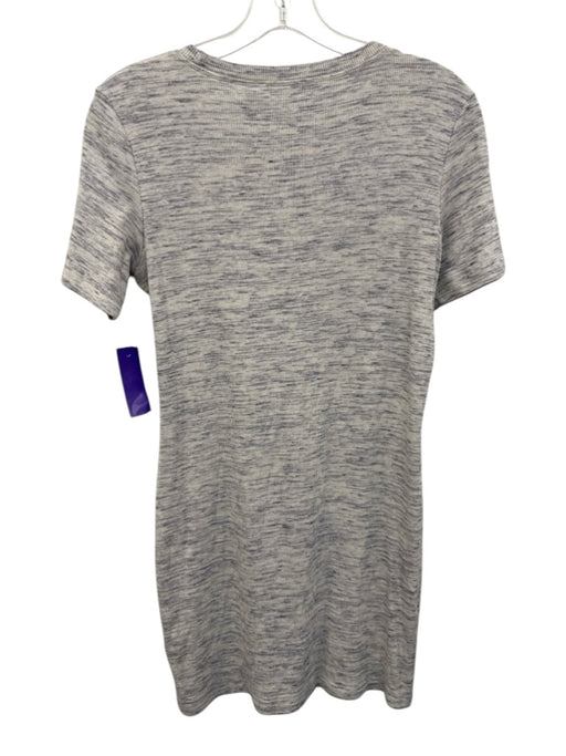 Theory Size M Cream White & Purple No Fabric Tag Heathered Ribbed T Shirt Dress Cream White & Purple / M
