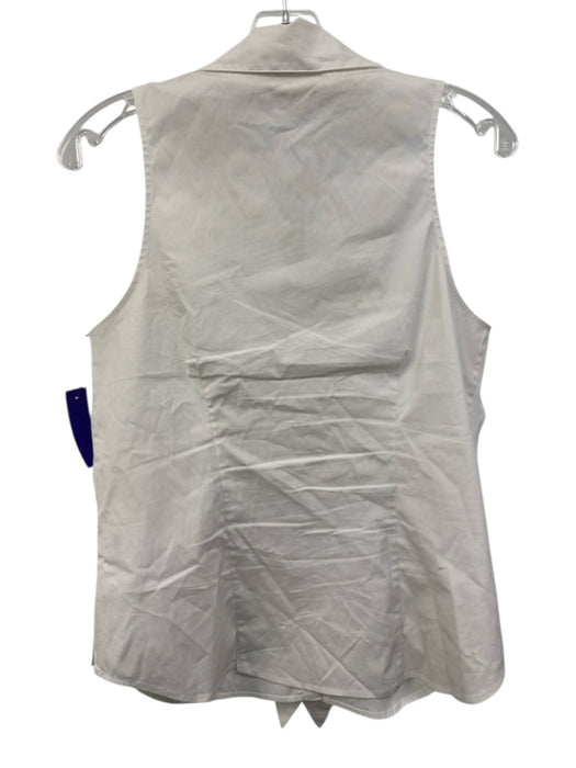 Veronica Beard Size 8 Cream White Cotton Blend Sleeve Cut Outs Button Up Top Cream White / 8