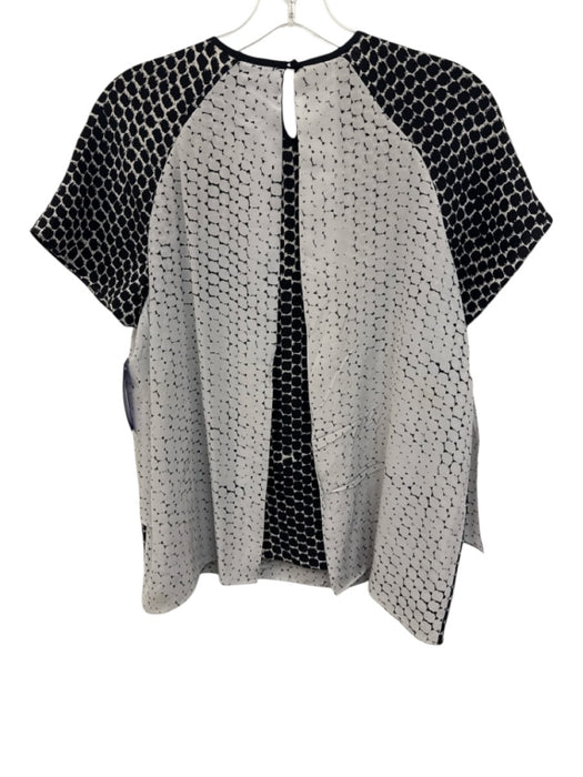Jonathan Simkhai Size S Black, gray & white Silk Abstract Dots Short Sleeve Top Black, gray & white / S
