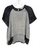 Jonathan Simkhai Size S Black, gray & white Silk Abstract Dots Short Sleeve Top Black, gray & white / S