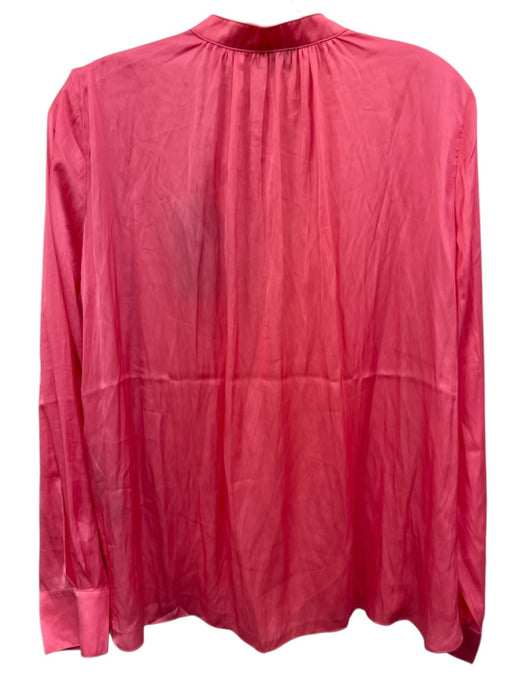 Zadig & Voltaire Size Large Coral Pink Polyester Blend Long Sleeve Surplice Top Coral Pink / Large