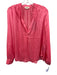 Zadig & Voltaire Size Large Coral Pink Polyester Blend Long Sleeve Surplice Top Coral Pink / Large