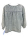 Calypso St. Barth Size Medium Light Wash Cotton Half Sleeve Floral Eyelet Top Light Wash / Medium