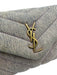 Saint Laurent Purple Cotton Denim Gold hardware Chevron Logo Crossbody Strap Bag Purple / Small