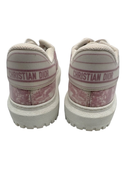 Christian Dior Shoe Size 37.5 Pink & White Neoprene Round Toe Toile Sneakers Pink & White / 37.5