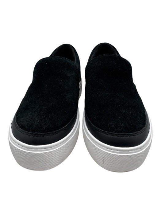Ugg Shoe Size 6.5 Black & White Suede Upper Round Toe Slip On Platform Sneakers Black & White / 6.5