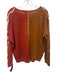 Notshy Size L Tan & Burnt Orange Wool Light Weight Long Sleeve Tie Dye Boxy Top Tan & Burnt Orange / L