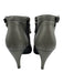 Chanel Shoe Size 37.5 Gray & Black Leather Perforated Round Toe Logo Booties Gray & Black / 37.5