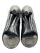Chanel Shoe Size 37.5 Gray & Black Leather Perforated Round Toe Logo Booties Gray & Black / 37.5