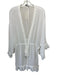 Ramy Brook Size L White Polyester Chiffon Lace Trim Tassel Tie Detail Dress White / L