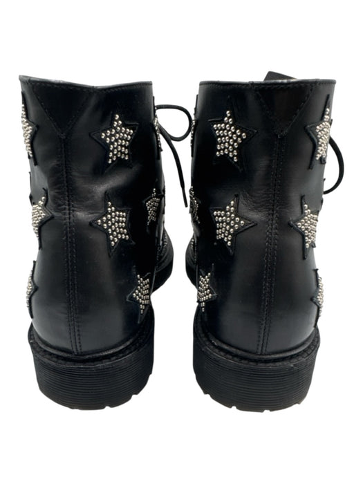 Saint Laurent Paris Shoe Size 38 Black & Silver Tone Leather Upper Studded Boots Black & Silver Tone / 38
