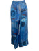 Marni Size 38 Blue, Red, Black Silk High Rise Abstract Cuffed Wide Leg Pants Blue, Red, Black / 38