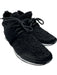 Chanel Shoe Size 39 Black Velvet Sock Style Glitter Tweed Lace Up Sneakers Black / 39