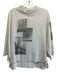 Ganni Size XXS/XS White & Gray Cotton Graphic Wide Sleeve Photo Print Top White & Gray / XXS/XS