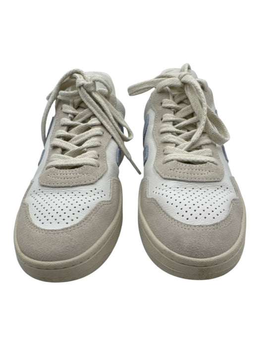 Veja Shoe Size 8 White, Blue & Gray Leather Upper Suede Detail Low Top Sneakers White, Blue & Gray / 8