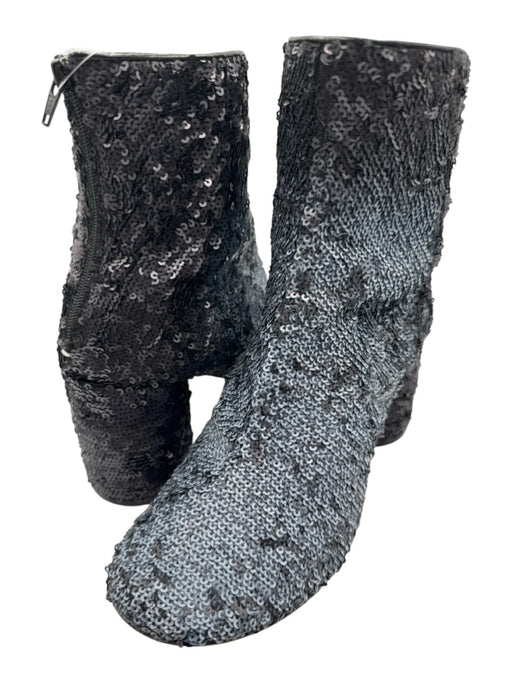 Maison Margiela Shoe Size 38 Black & Blue textile upper Fully Sequined Boots Black & Blue / 38