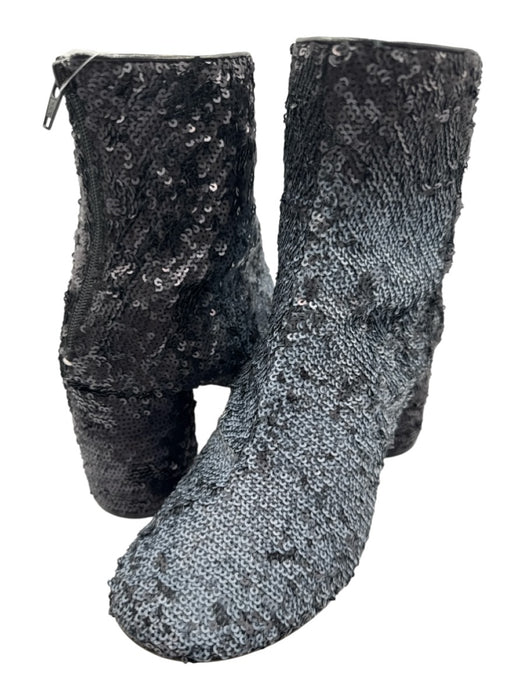 Maison Margiela Shoe Size 38 Black & Blue textile upper Fully Sequined Boots Black & Blue / 38
