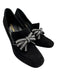 Saint Laurent Shoe Size 38 Black Leather Upper Suede Rhinestone Bow Loafers Black / 38