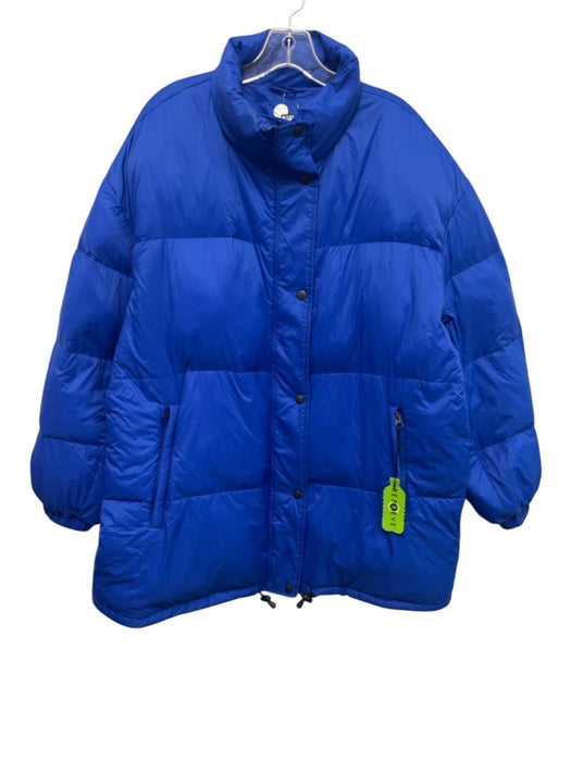Isabel Marant Size 36 Blue Polyamide Quilted Snap Button & Zip Front Puffer Coat Blue / 36