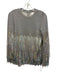Ashish Soni Size XS Gray Cotton Sequin Gradient Sequin Fringe Back Zip Sweater Gray / XS