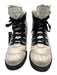 Chanel Shoe Size 38.5 Light Pink & Black textile upper Puffer Lace Up Boots Light Pink & Black / 38.5