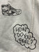 Golden Goose Size 38 Pale Blue & Black Cotton Denim Doodle Button Front Jacket Pale Blue & Black / 38