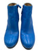 Balenciaga Shoe Size 39 Blue & Black Leather Upper Side Zip Low Platform Booties Blue & Black / 39