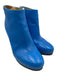 Balenciaga Shoe Size 39 Blue & Black Leather Upper Side Zip Low Platform Booties Blue & Black / 39